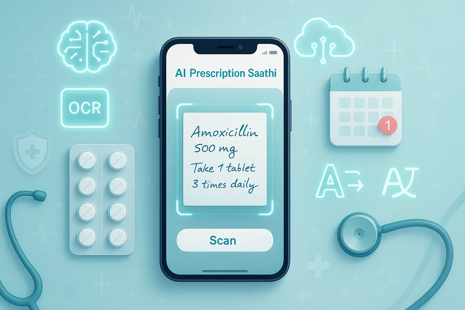 AI Prescription Saathi App Dashboard