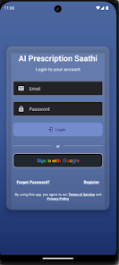 AI Prescription Saathi Login Screen