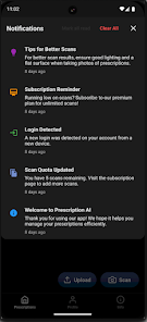 AI Prescription Saathi Notifications Interface